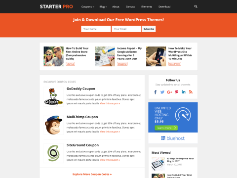 StarterPro - WPBeginner-like Simple Blog & Coupon Theme