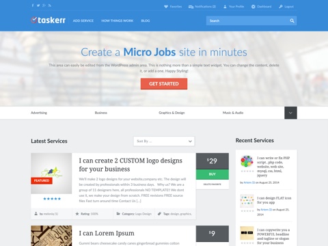 Taskerr - Powerful Microjob Marketplace Theme