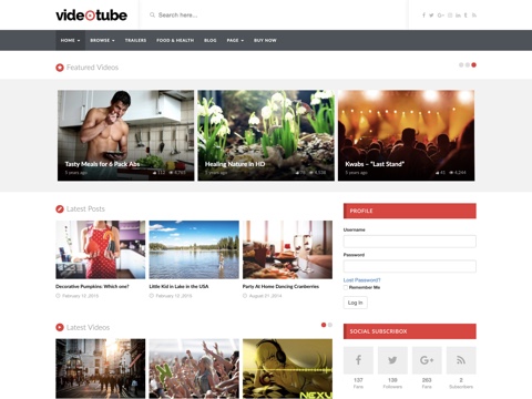 VideoTube - Video Content Theme with User Submissions