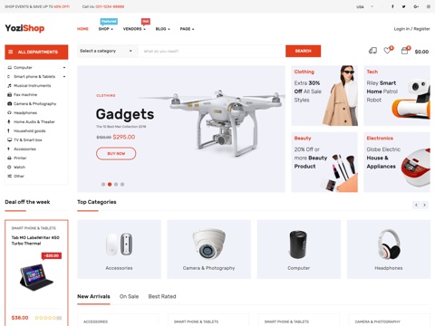 Yozi - Multipurpose WooCommerce Electronics Marketplace Theme